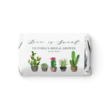 Watercolor Cactus Love is Sweet  Hershey's Miniatures