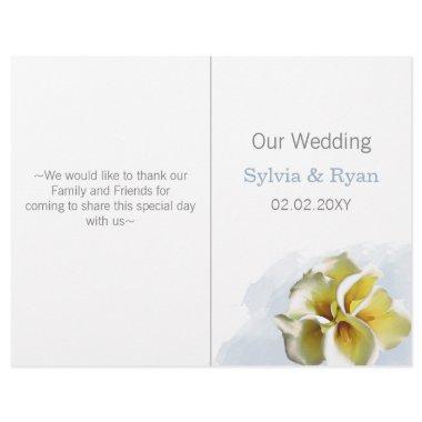 watercolor calla lilies bi fold Wedding program