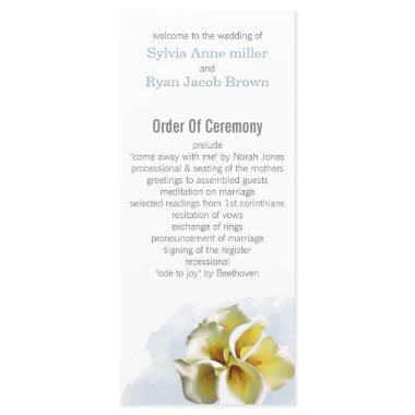 watercolor calla lilies Floral Wedding programs
