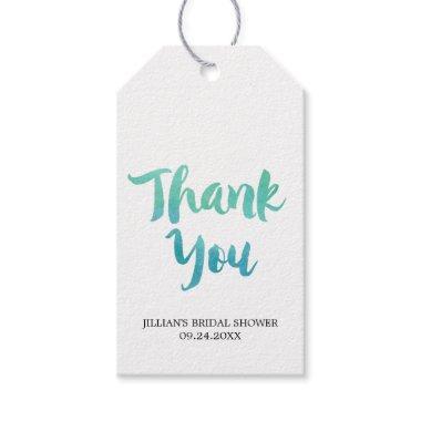 Watercolor Calligraphy Bridal Shower Thank You Gift Tags