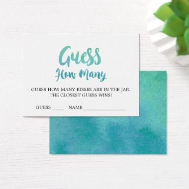 Watercolor Calligraphy Guess How Many Kisses Invitations