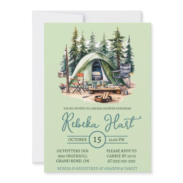 Watercolor Camping, Tent, Outdoors,