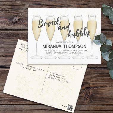 Watercolor Champagne  Guest Addressed Post