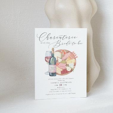 Watercolor Charcuterie Cheese Board Bridal Shower Invitations