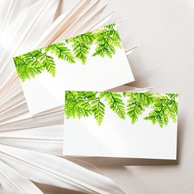 Watercolor Chartreuse Green Fern Leaves Wedding Place
