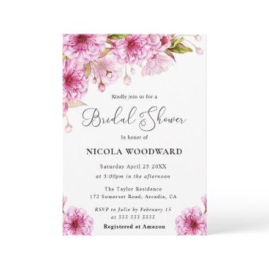 Watercolor Cherry Blossom Branch