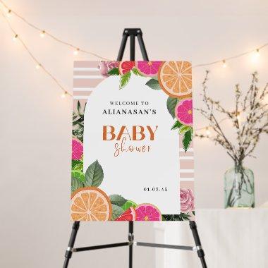 Watercolor Citrus Baby Shower Welcome Sign Lemon
