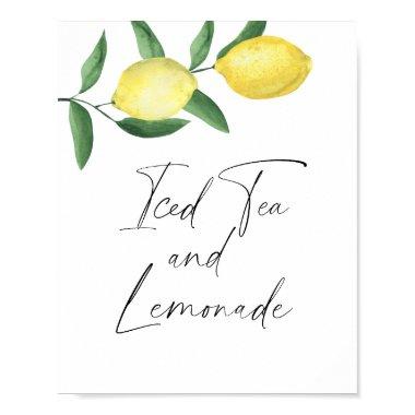 Watercolor citrus lemon - iced tea and lemonade poster