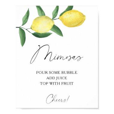 Watercolor citrus lemon - mimosas poster
