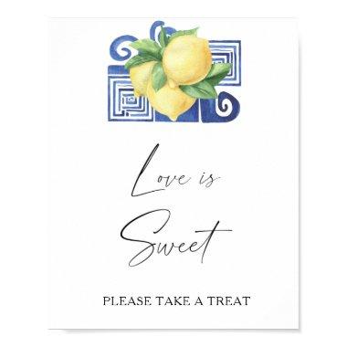 Watercolor citrus - love is sweet take a treat poster