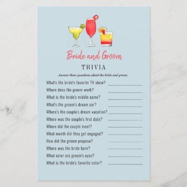 Watercolor Cocktail Couple's Shower Trivia games