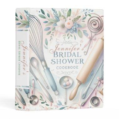 Watercolor Cooking Utensils Bridal Shower Custom Mini Binder