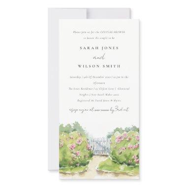 Watercolor Cottage Garden Couples Shower Invite