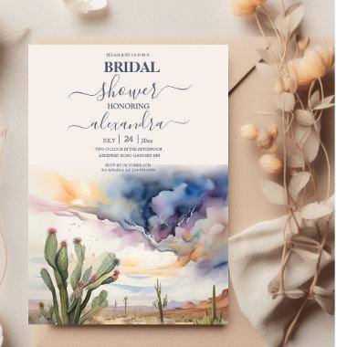 Watercolor Desert and Cactus Bridal Shower Invitations