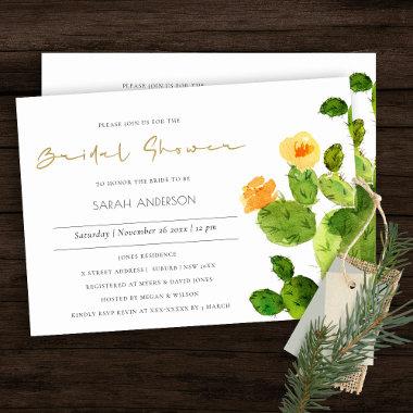 WATERCOLOR DESERT CACTUS FLORAL BRIDAL SHOWER Invitations