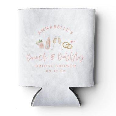 Watercolor drinks brunch and bubbly bridal shower can cooler