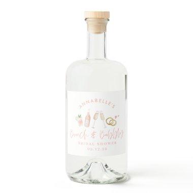 Watercolor drinks brunch and bubbly  liquor bottle label