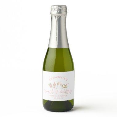 Watercolor drinks brunch and bubbly bridal shower sparkling wine label