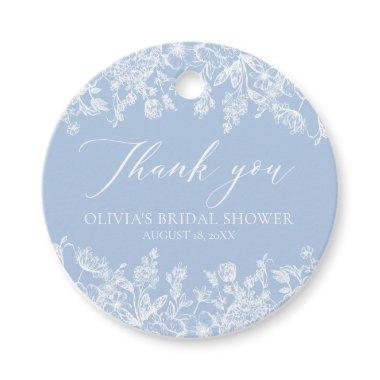 Watercolor Dusty Blue  Thank You Favor Tags