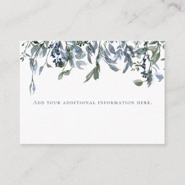 Watercolor Dusty Blue Floral Bridal Shower Enclosure Invitations