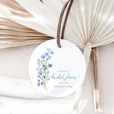 Watercolor Dusty Blue Wildflower  Favor Tags