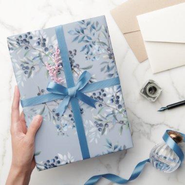 Watercolor Elegant Blueberry Wrapping Paper