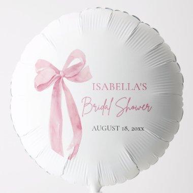 Watercolor Elegant Blush Pink Bow Bridal Shower Balloon