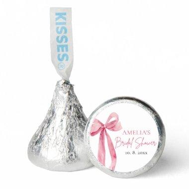 Watercolor Elegant Blush Pink Bow  Hershey®'s Kisses®