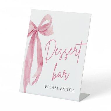 Watercolor Elegant Blush Pink Bow Dessert Bar Sign