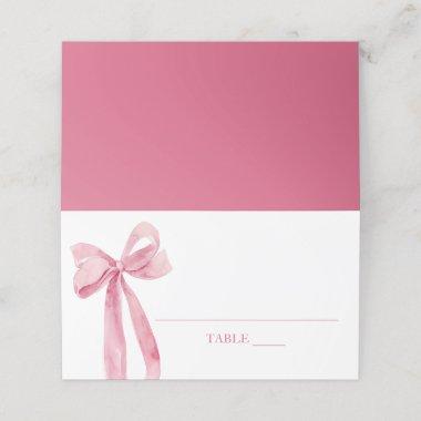 Watercolor Elegant Cute Blush Pink Bow Place Invitations
