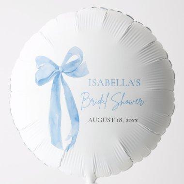 Watercolor Elegant Dusty Blue Bow  Balloon