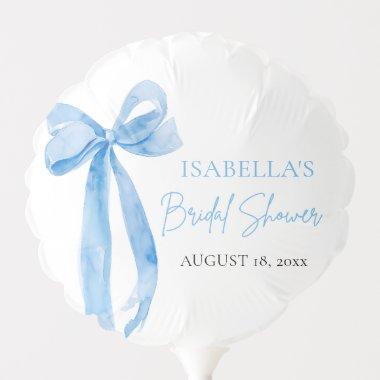 Watercolor Elegant Dusty Blue Bow  Balloon