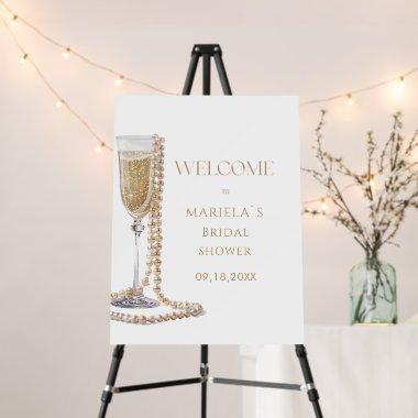 Watercolor Elegant Pearls Prosecco  Foam Board