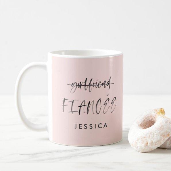 watercolor engagement announcement design coffee mug