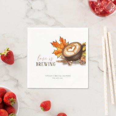 Watercolor Espresso Love Is Brewing  Napkins