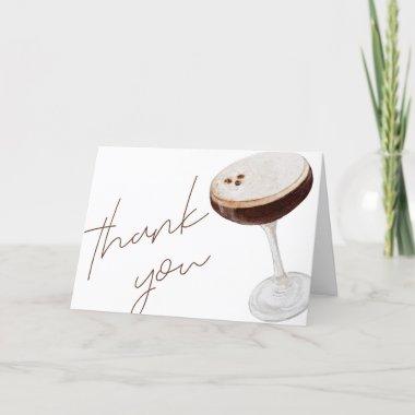 Watercolor Espresso Martini Bridal Shower Thank You Invitations
