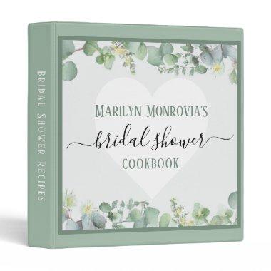 Watercolor Eucalyptus Bridal Shower Custom 3 Ring Binder