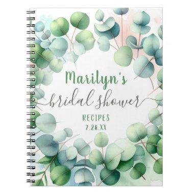 Watercolor Eucalyptus Bridal Shower Custom Notebook
