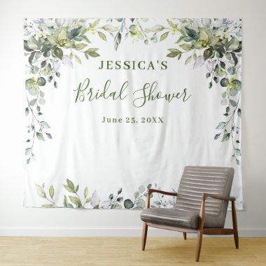 Watercolor Eucalyptus Bridal Shower Photo Backdrop