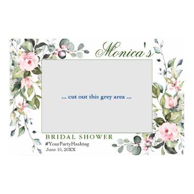 Watercolor Eucalyptus Bridal Shower Photo Frame Poster