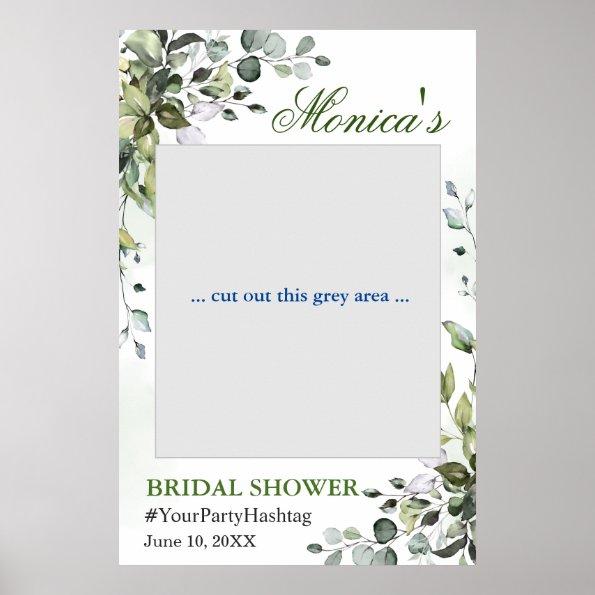 Watercolor Eucalyptus Bridal Shower Photo Prop Poster