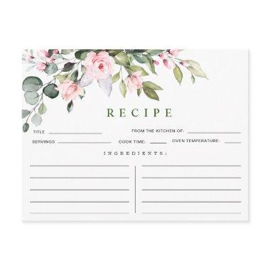 Watercolor Eucalyptus Bridal Shower Recipe Invitations