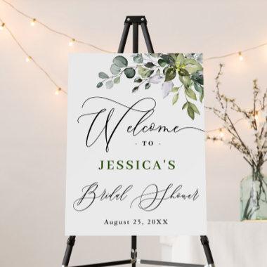 Watercolor Eucalyptus Bridal Shower Welcome Foam Board