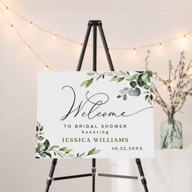 Watercolor Eucalyptus Bridal Shower Welcome Foam Board