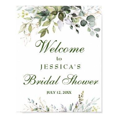 Watercolor Eucalyptus Bridal Shower Welcome Sign