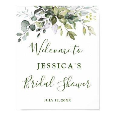 Watercolor Eucalyptus Bridal Shower Welcome Sign