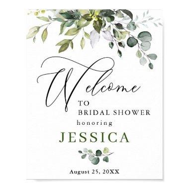 Watercolor Eucalyptus  Welcome Sign
