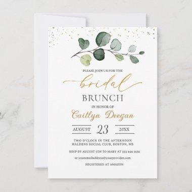 Watercolor Eucalyptus Foliage Bridal Brunch Invitations