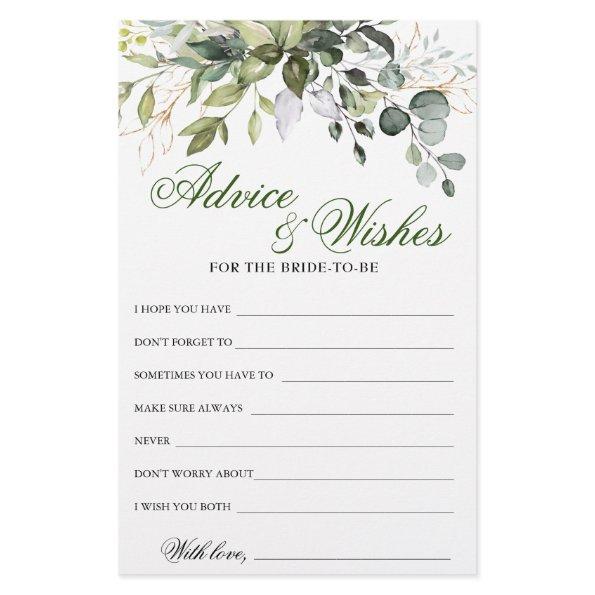 Watercolor Eucalyptus Greenery Advice Card