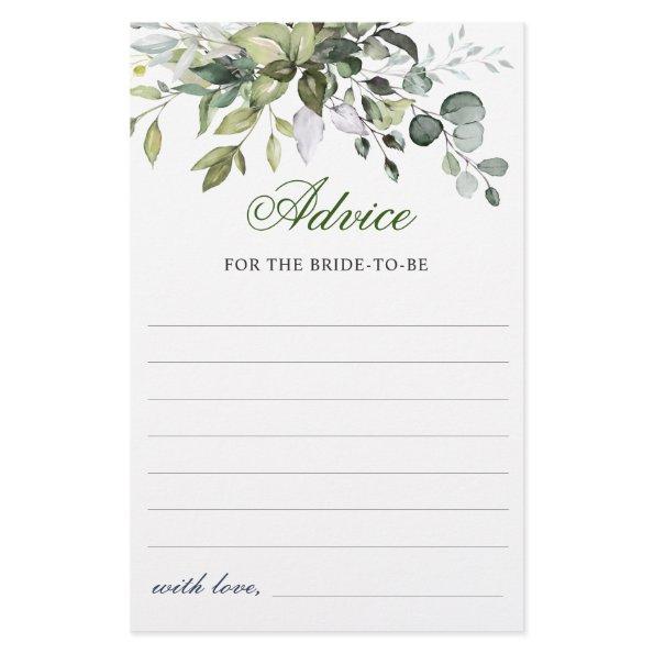 Watercolor Eucalyptus Greenery Advice Card